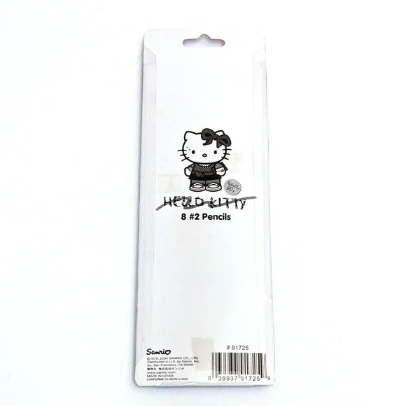 NIP New Y2K Sanrio Cute Hello Kitty Pencil 8-Pack #2 Pencils Totally 80s 2004 - Picture 2 of 2